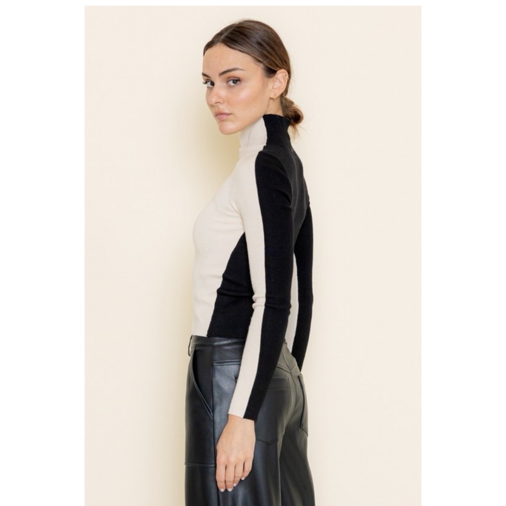Elegant Black and Cream Women's Top